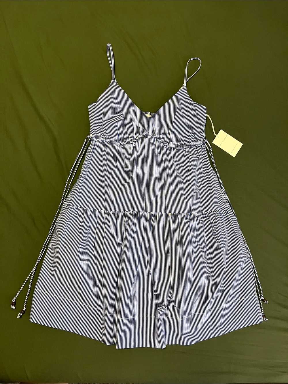 Striped Blue & White Spaghetti Strap Dress Women’s Size XS